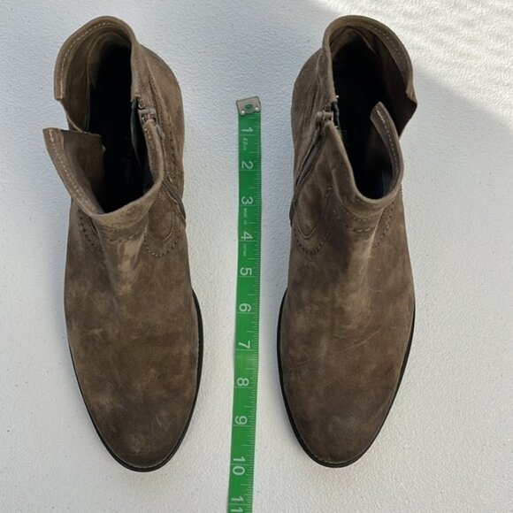 Paul Green Boston Bootie 7.5 Brown Suede Mineral Nubeck Leather Low Heel Shoe - Picture 10 of 12